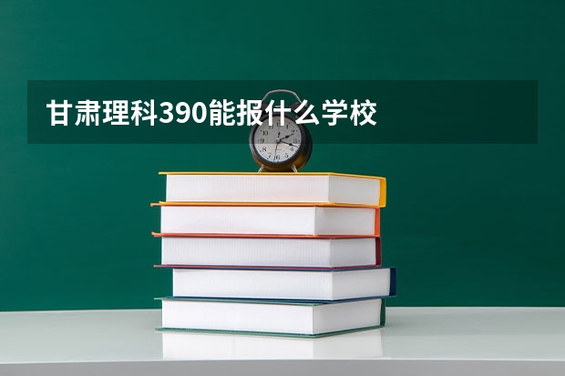 甘肃理科390能报什么学校